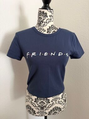 Friends Logo Navy Short-Sleeve Women's Tee Size M